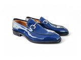 Carrucci Shoes Signature Horse Bit Patent Loafer in Navy