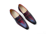 Carrucci Shoes Signature Leather Penny Loafer in Burgundy