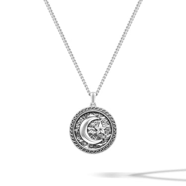 Star & Crescent Amulet - Sterling Silver