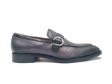 Carrucci Shoes Single Monk Strap Modern Buckle Dress Shoe in Gray