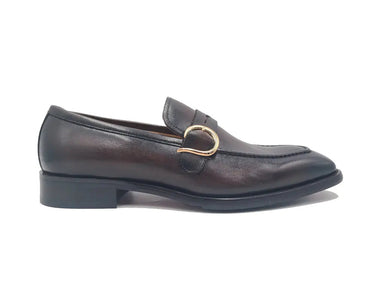 Carrucci Shoes Single Monk Strap Modern Buckle Dress Shoe in Chestnut