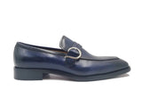 Carrucci Shoes Single Monk Strap Modern Buckle Dress Shoe in Navy