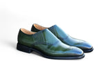 Carrucci Shoes Medallion Slip-On Dress Loafer in Olive