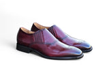 Carrucci Shoes Medallion Slip-On Dress Loafer in Burgundy