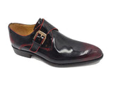 Carrucci Shoes Soft Calf Patent Leather Monk Strap