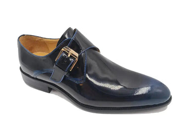 Carrucci Shoes Soft Calf Patent Leather Monk Strap