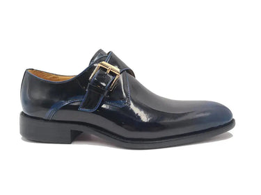 Carrucci Shoes Soft Calf Patent Leather Monk Strap