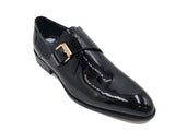 Carrucci Shoes Soft Calf Patent Leather Monk Strap