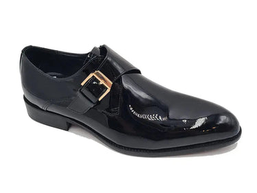 Carrucci Shoes Soft Calf Patent Leather Monk Strap