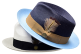 Bruno Capelo South Beach Two-Tone Straw Snap Brim Fedora