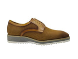 Carrucci Shoes Spring Linen Mixed Media Oxford in Cognac