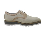 Carrucci Shoes Spring Linen Mixed Media Oxford in Cream