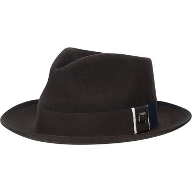 Stacy Adams Alpha Wool Felt Fedora in Brown