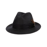Stacy Adams Dublin Vented Poly Braid Fedora in Black