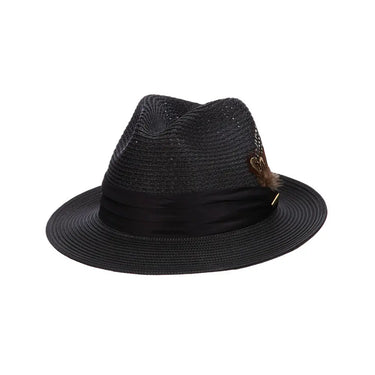 Stacy Adams Dublin Vented Poly Braid Fedora in Black