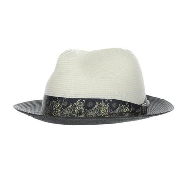 Stacy Adams Haring Straw Trilby Fedora in Black