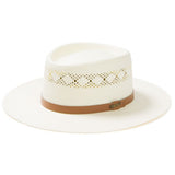 Stetson Brentwood Vented Shantung Straw Wide Brim Gambler in Natural