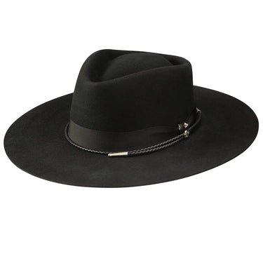 Stetson Dylan Wool Felt Wide Brim Fedora in Black