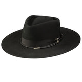 Stetson Dylan Wool Felt Wide Brim Fedora in Black