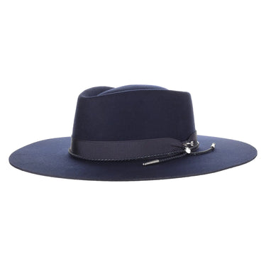 Stetson Dylan Wool Felt Wide Brim Fedora in Navy