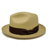 Stetson Haberdash Center Dent Shantung Straw Fedora in Butterscotch