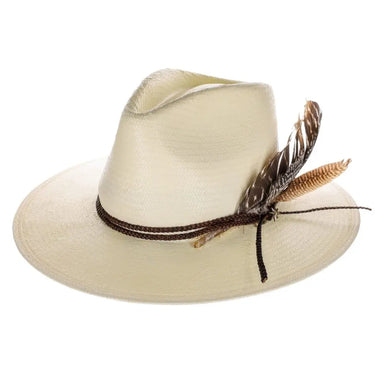 Stetson Juno Wide Brim Shantung Straw Fedora in Natural