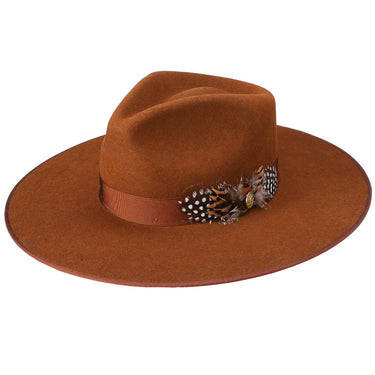 Stetson Midtown Wool Felt Wide Brim Fedora in Cognac