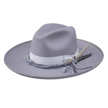 Stetson Oceanus Wool Firm Felt Wide Brim Fedora in Light Grey