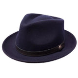 Stetson Prof Wool Felt Fedora in Navy