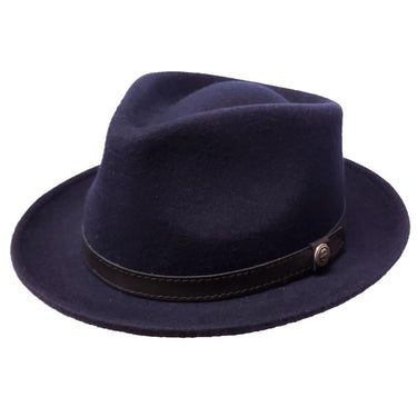 Stetson Prof Wool Felt Fedora in Navy