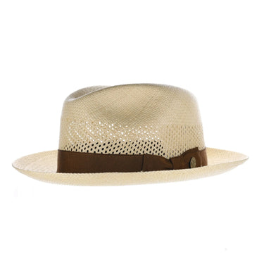 Stetson The Moor Genuine Panama Fedora Hat in Natural (Vented) #color_ Natural (Vented)
