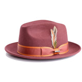 Steven Land London Wool Fedora in Rust