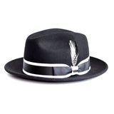 Steven Land London Wool Fedora in Black / White
