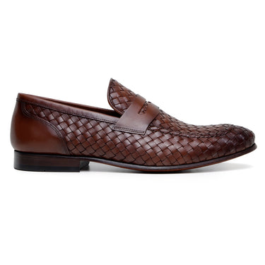 Belvedere Studio Luca in Antique Tan Woven Penny Loafer in Antique Tan