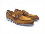 Carrucci Shoes Stylish Suede Penny Loafer in Cognac