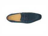 Carrucci Shoes Suede Penny Loafer Contrast Stitch
