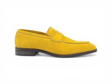 Carrucci Shoes Suede Penny Loafer Contrast Stitch