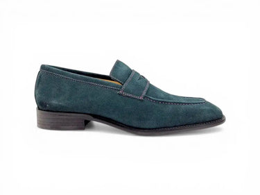 Carrucci Shoes Suede Penny Loafer Contrast Stitch