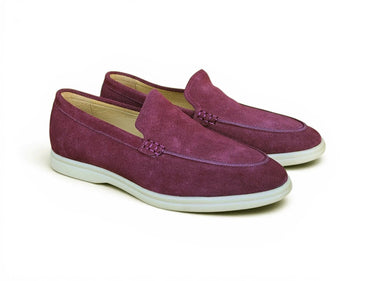Carrucci Shoes Supple Suede Slip-On Loafer in Burgundy