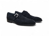 Carrucci Shoes Supple Suede Single Monk Strap Shoe in Black