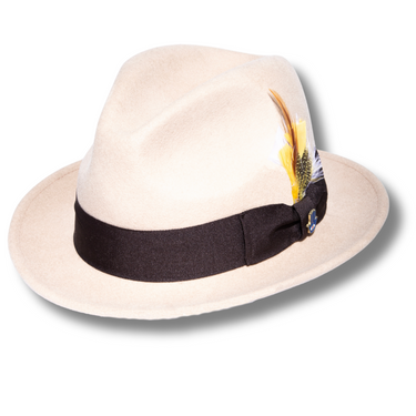 Ferrecci Brooks in Tan Brown Australian Wool Felt Trilby