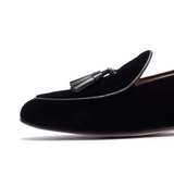 Men's Black Velvet Tassel Loafer