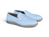 Carrucci Shoes Tumble Calfskin Penny Loafer in Bone