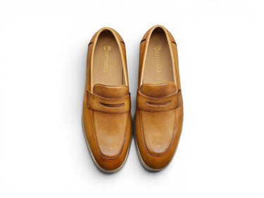 Carrucci Shoes Tumble Calfskin Penny Loafer