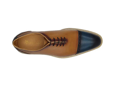 Carrucci Shoes Two Tone Cap Toe Calfskin Oxford