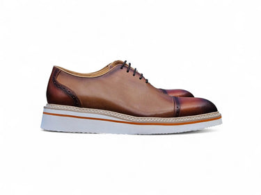 Carrucci Shoes Two Tone Cap Toe Calfskin Oxford