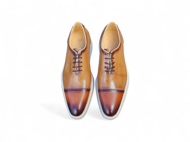 Carrucci Shoes Two Tone Cap Toe Calfskin Oxford