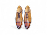 Carrucci Shoes Two Tone Cap Toe Calfskin Oxford