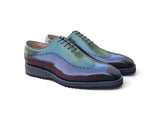 Carrucci Shoes Two Tone Oxford Lightweight Dress Shoe in Brown Olive