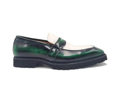Carrucci Shoes Two Tone Patent Leather Penny Loafer
